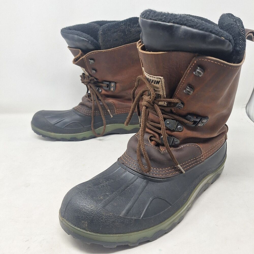 Baffin Vintage Brown Leather Insulated Winter Boots Extreme Thermatuf Men Size 9